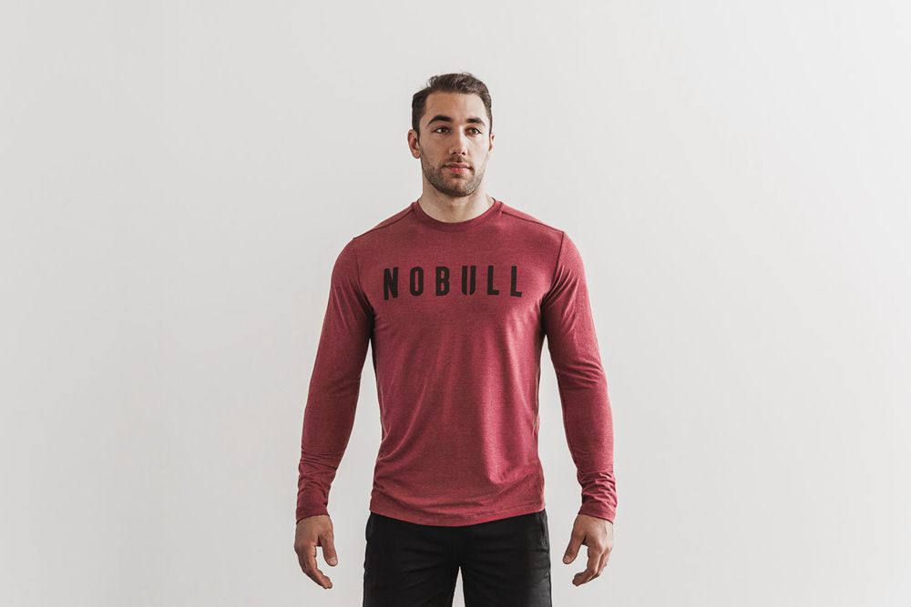 T-Shirts NOBULL Homme Bordeaux - NOBULL Manga Larga,France (2801-WNMHD)